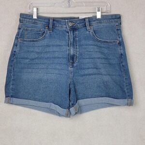 Sonoma NEW Womens 16 Mom  High Rise Relaxed Fit Cuffed Denim Shorts